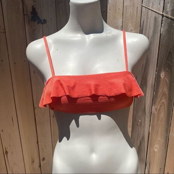 Lovers + Friends ruffle Anga bikini Top in Salmon size XS - Picture 8 of 8